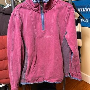 Fat Face Blue and Red Quarter-Zip Pullover